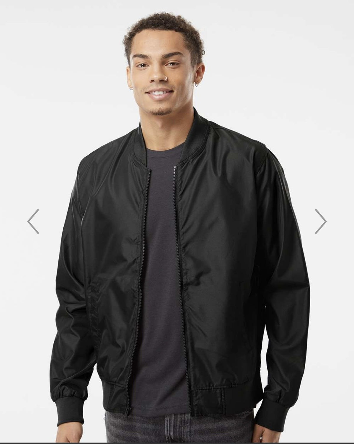 Unisex Lightweight Black Bomber Jacket