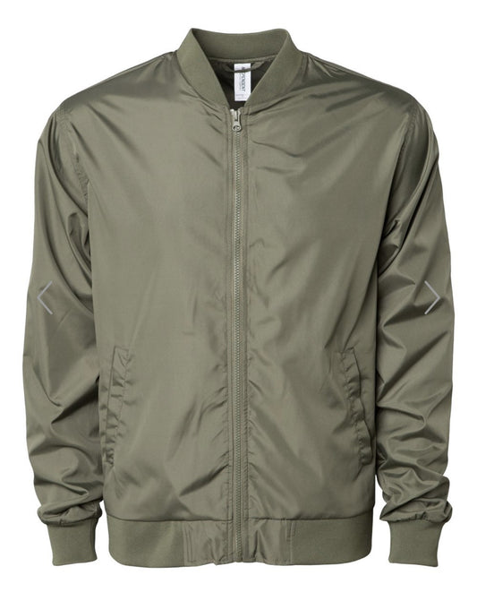Unisex Lightweight Army Green Bomber Jacket